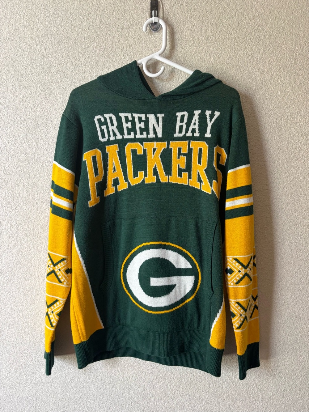 Men’s NFL Green Bay Packers Green & Gold Hooded Christmas Sweater